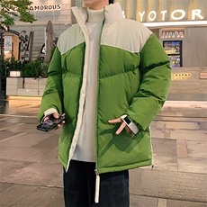 港风潮牌新款拼色立领棉服潮流保暖棉衣M071-P85控118，男装棉衣，星座717