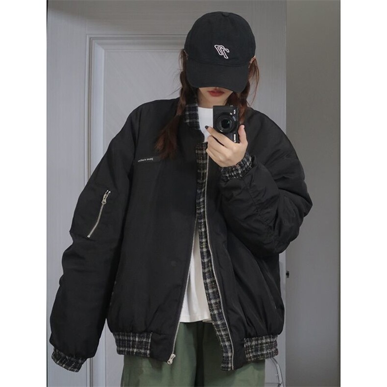 棉服加厚军绿色飞行员夹克男胖子高级感oversize棒球服大码外套,男装夹克,四季星座505