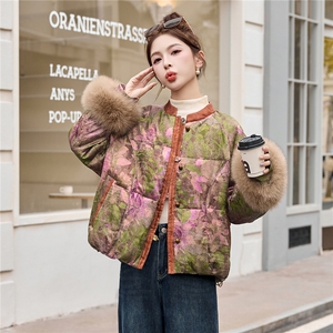 新中式国风羽绒服女2025冬季新款高端巨好看的短款狐狸毛保暖外套图片