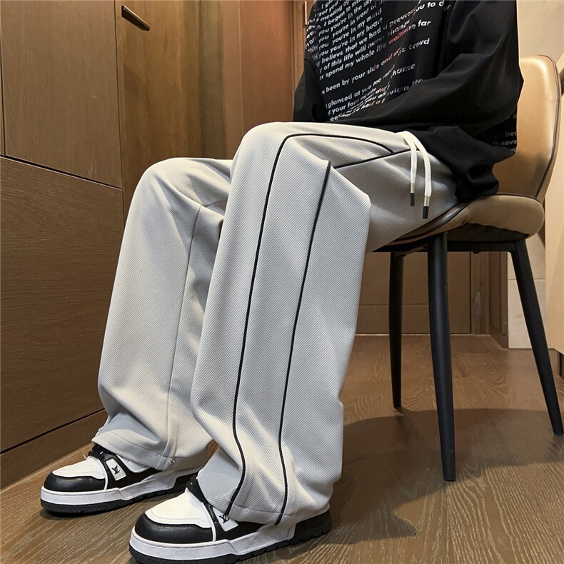 2026春夏装立体裁剪宽松织带拼接休闲裤K8788/特P35灰色3,男装休闲裤,电商A094
