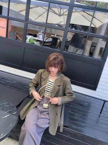 【现货】秋季新品格子工艺西装，女装西装，摩格
