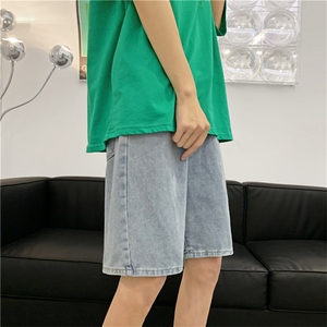 美式复古水洗牛仔裤男夏季街头潮牌ins宽松休闲五分裤 K6010-P34图片