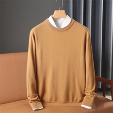 秋冬羊毛衫男V领打底宽松针织圆领毛衣男士休闲反季衫，男装针织衫/毛衣，唯若美羊绒