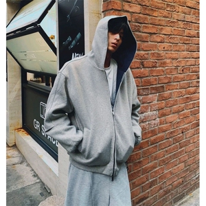抖音得物高品质二开 25秋冬美式重磅宽松结构双面连帽卫衣外套W68图片