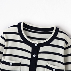 890JU好穿轻薄有骨感禾款精纺蚕丝+扬子纱开衫女条纹针织外套，女装针织衫/毛衣，悦玛羊绒