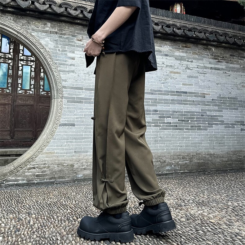 2024春夏衔接外景大码新中式盘扣冰丝裤M-5XHK24179-特P30,男装休闲裤,电商A022