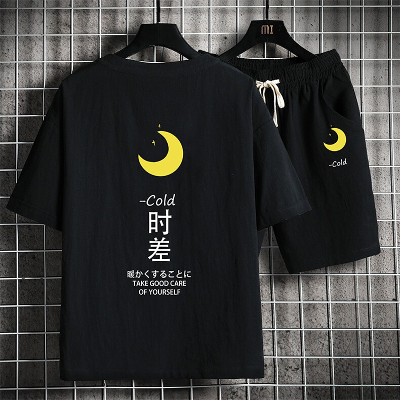 TY35047-P55透气亚t恤套装男大码短裤男装搭配一套网格挂拍,男装T恤,电商A040A