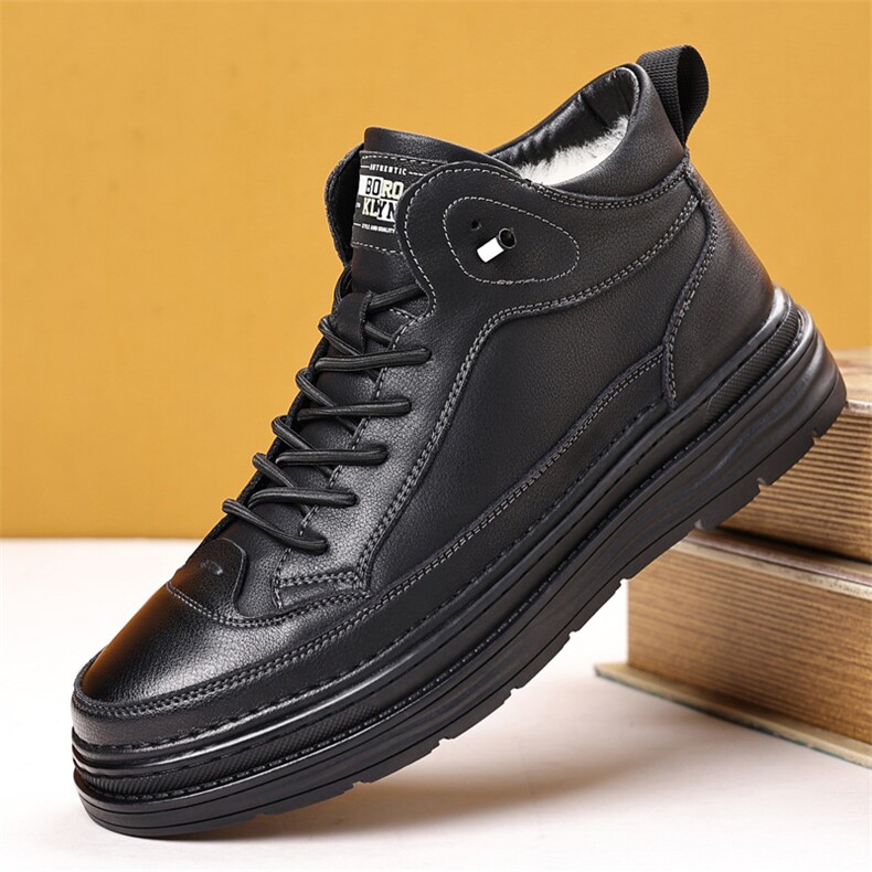 X4482-175冬季男士加绒加厚运动休闲鞋高帮棉皮鞋，男鞋靴子，星座1407-3