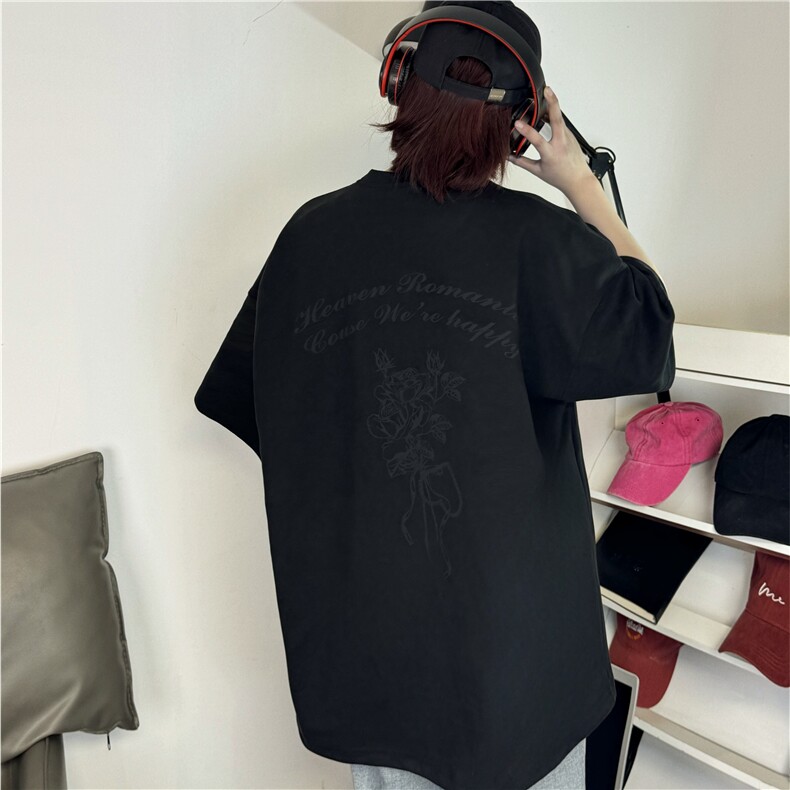 麂皮绒烧花美式复古街头潮牌t恤重磅中性XZ301B-JB4301-p28,男装T恤,星座301B