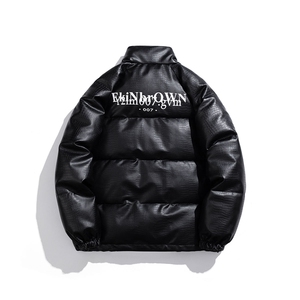 白底鳄鱼纹棉衣男手塞棉夹克PU皮棉服外套男8507P120控158图片