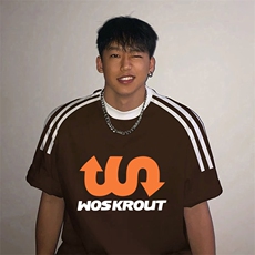 夏季美式高街重磅纯棉三条杠织带撞色男女短袖T恤ZD309-特P30，男装T恤，电商A486
