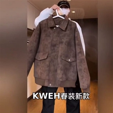 网图慎用新款皮夹克做旧复古外套JK308P65，男装夹克，星座1904A
