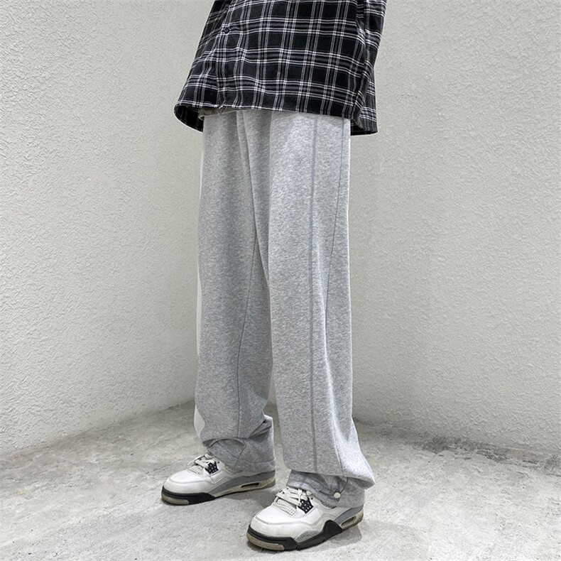 港风品质高街设计潮牌休闲裤垂坠感宽松阔腿男裤DK7861-P60-控78图片