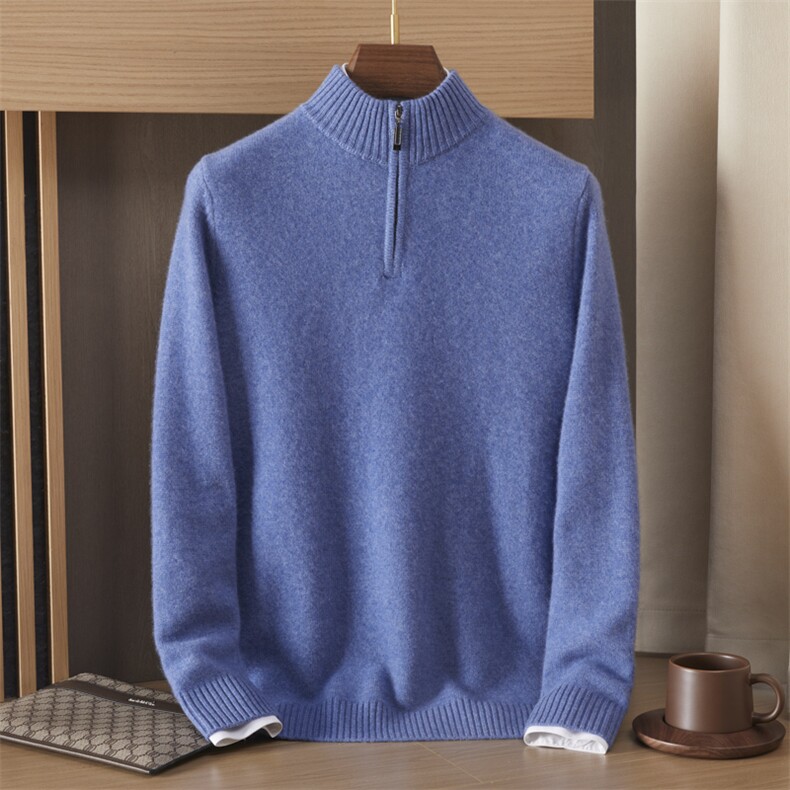 毛衣男纯色圆领秋冬新款百搭打底衫35%羊绒，男装羊绒套衫，绒誉暖羊绒
