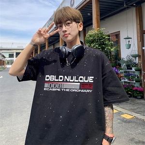 可48小时发货支持抖音得物来样二开 美式满天星亮片短袖T恤MTX685图片