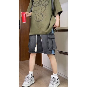 夏季新款牛仔短裤青少年学生五分裤男士短裤牛仔五分裤 网络图图片