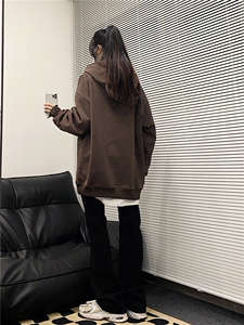 美式复古连帽重磅卫衣基础款休闲宽松oversize图片