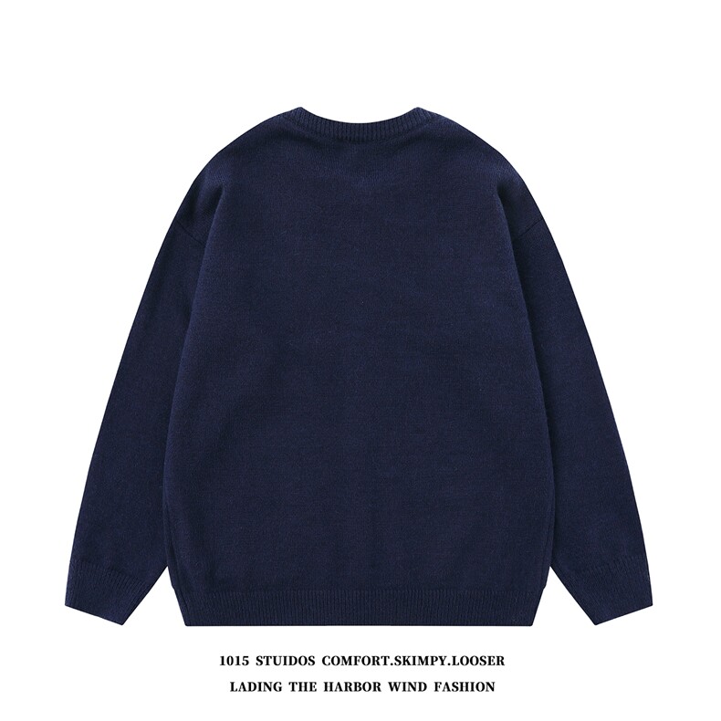美式趣味卡通提花开衫毛衣外套设计感情侣针织衫1015-M350-P85,男装针织衫/毛衣,四季星座1015