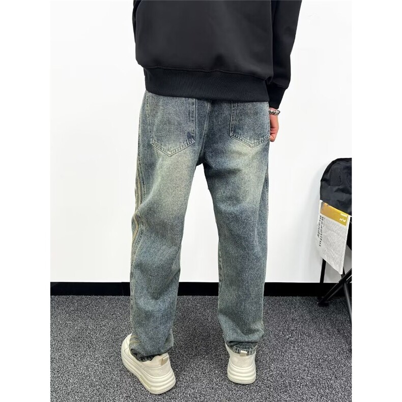 港风潮男夏季新款牛仔裤嘻哈ins潮高街潮流痞帅长裤XX1113,男装牛仔裤,星座208-5