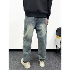 港风潮男夏季新款牛仔裤嘻哈ins潮高街潮流痞帅长裤XX1113，男装牛仔裤，星座208-5