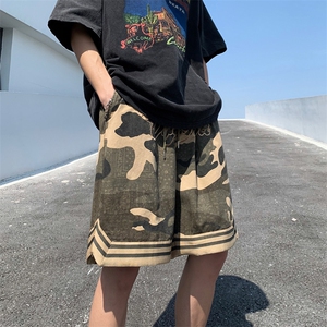 K329-P36夏季宽松型迷彩潮牌五分裤图片