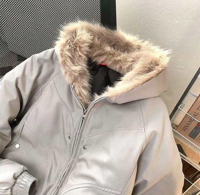 现货高品质美式高街冬季重磅硬挺短款座山雕毛领棉衣男女加厚外套,男装棉衣,电商A443