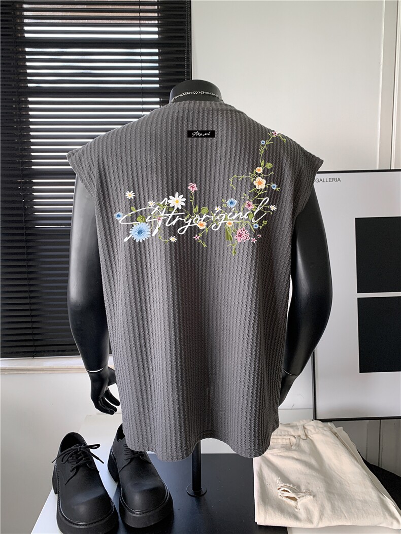 XZ809A/BXXX05/P35/控48美式V领印花背心T恤,男装背心/马甲,星座809A(原222-1)