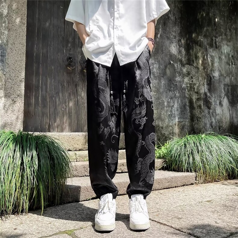 新款青年休闲裤提花布包边冰丝K9539P38,男装休闲裤,星座1116-2