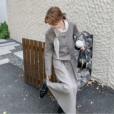 (新品）现货小香风撞色领结半裙套装F588-P165-K248，女装套装/套裙，2C255