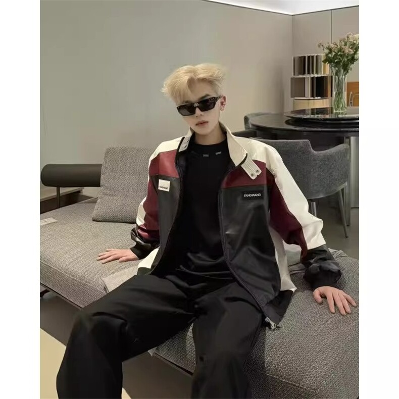 美式pu皮衣飞行员夹克男款情侣痞帅高级感骑行服外套LJK85744-p71,男装皮衣,星座1008