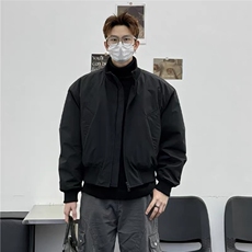 现货26春装美拉德立领飞行夹克纯色复古廓形高街棒球服外套，男装夹克，电商A486-1