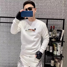 美式圆领卫衣男士大码宽松潮牌重磅秋冬休闲无帽套头外套上衣，女装短外套，星座506A
