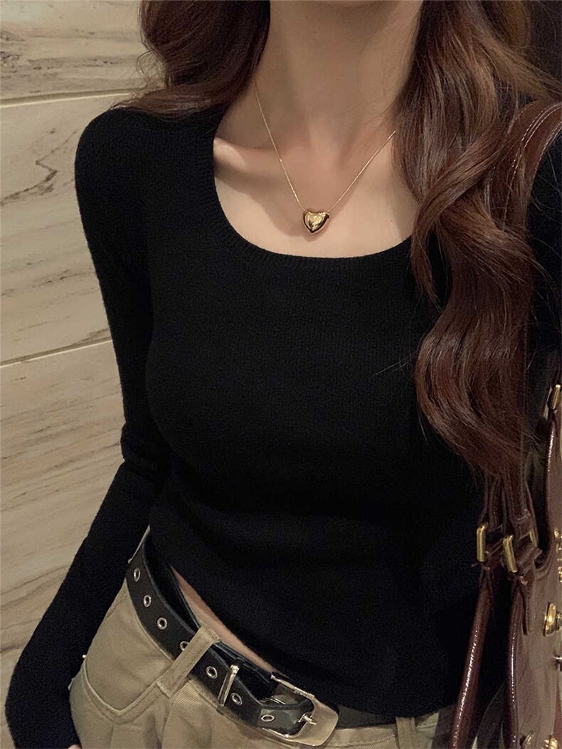 2025年秋季方领长袖套头女士，女装羊毛衫，佳弈羊绒