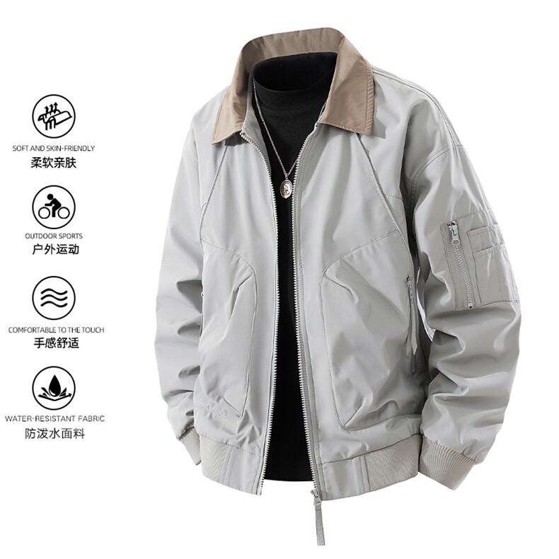 夹克男款解构弯刀短款外套廓形翻领棒球服JK02557-P70,男装夹克,星座308B-2
