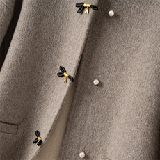 2025百搭时尚简约圆领系扣大衣，女装双面呢大衣，优远毛呢大衣