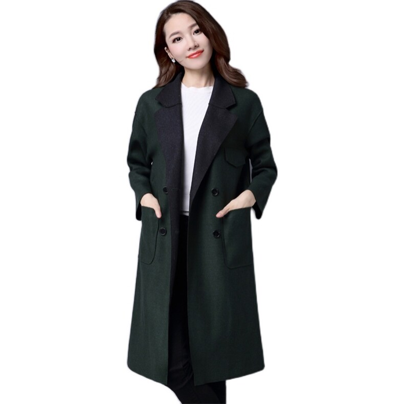 2021秋冬毛呢大衣中长款保暖毛呢大衣383款修身西装领韩版,女装毛呢外套,秋牧寒烟