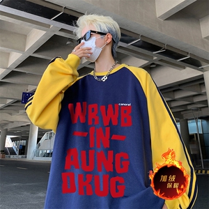 抖音得物供货 提供视频 秋冬重磅美式宽松织带圆领卫衣0717图片