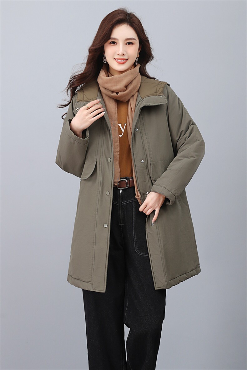 2023冬装新款中长款派克服加厚棉衣,女装派克服,小林双子