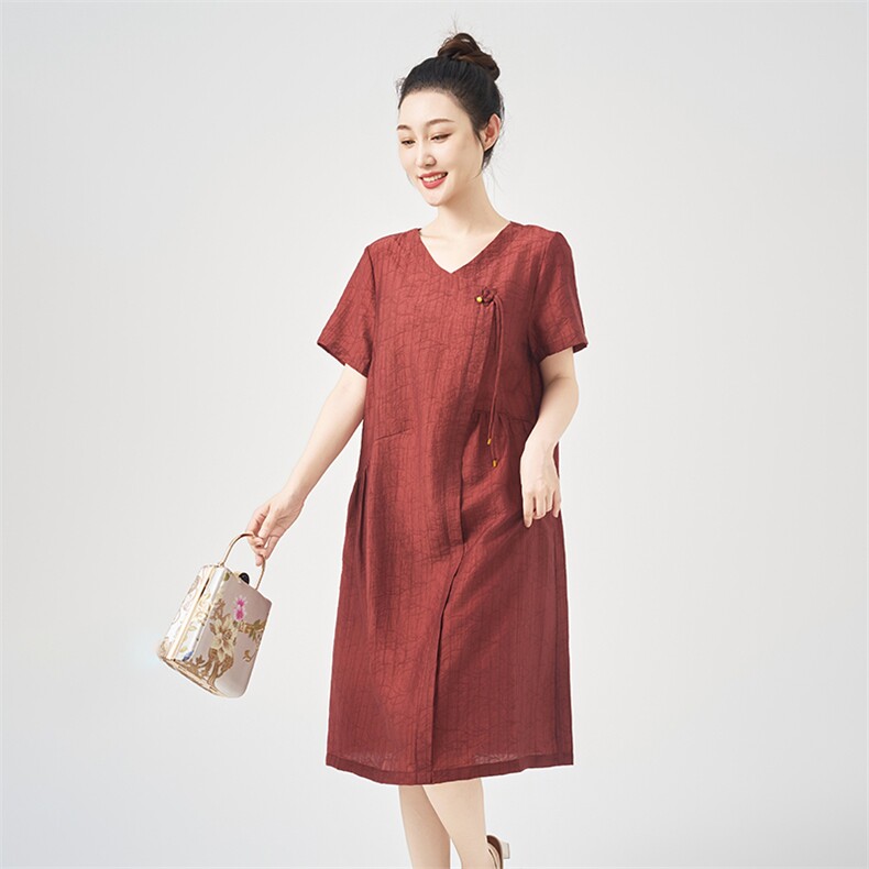 #高质莱赛尔#小个子气质中年妈妈夏装洋气遮肚子大码宽松裙子,女装连衣裙,鑫鑫格