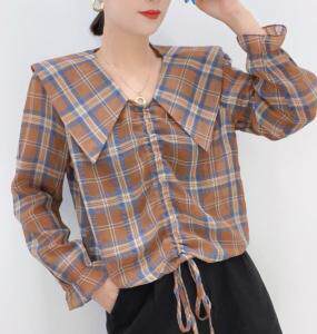 格子衬衫，女装衬衫，一家人