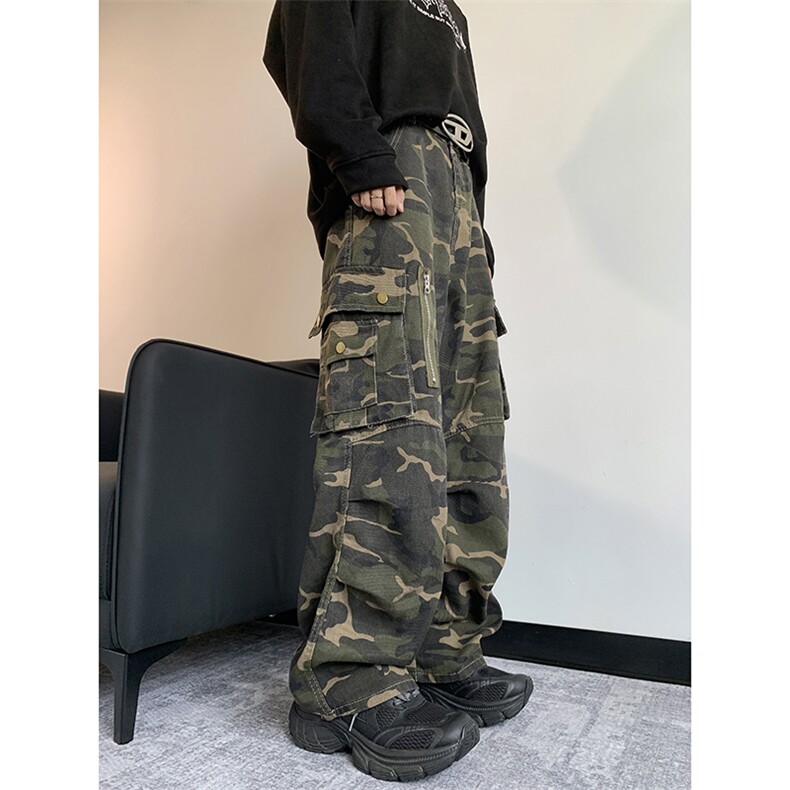 美式街头多口袋工装裤潮牌宽松复古休闲时尚迷彩裤,男装工装外套,星座410-6（原星座1304-1）