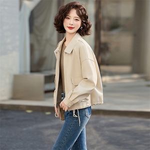 皮衣外套女士2025新款春秋高端欧货小个子短款PU皮夹克上衣图片