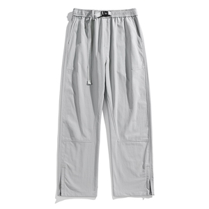 白底秋冬工装裤三条杠开叉拖地宽松休闲伞兵裤男K23321-P50控68图片