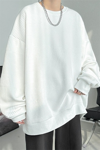 S8009/P35春装个性提花宽松卫衣男女上衣T恤外套男图片