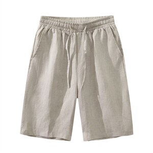 风亚麻五分短裤006-P40，男装休闲裤，星座816-2（原B366-1）