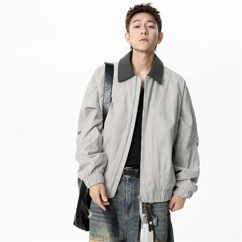 得物二开翻领百搭时尚灯芯绒简单复古工装夹克外套男JK1356-P85,男装夹克,星座1103-3
