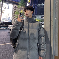麂皮绒棉衣男潮流上衣港风加厚保暖宽松立领外套M0779-P100，男装棉衣，星座308B-2
