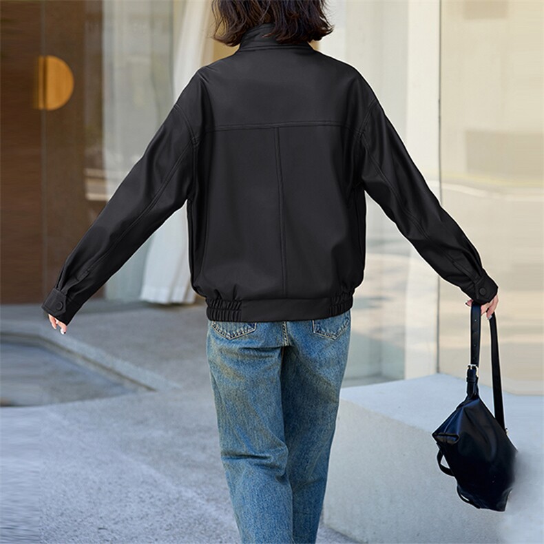 现货2024新美拉德穿搭口碑仿羊皮宝藏私服C位复古皮衣外套女秋冬,女装皮衣,江南女神