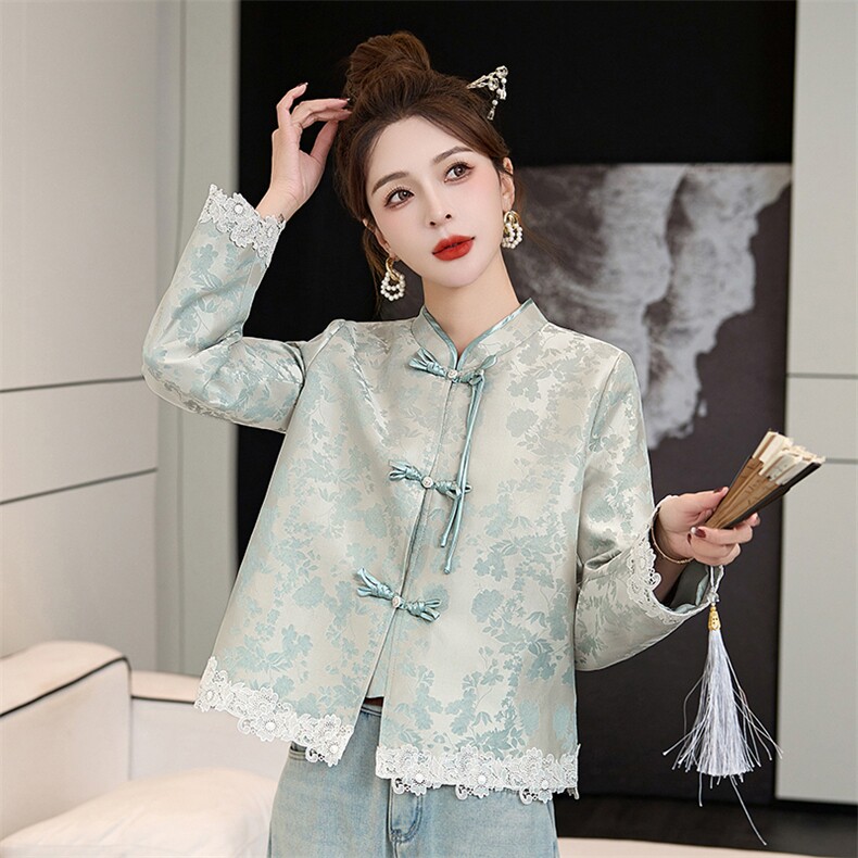 新中式轻国风短款外套女2025年春季新款独特漂亮高级感超好看上衣,女装短外套,伊仟回