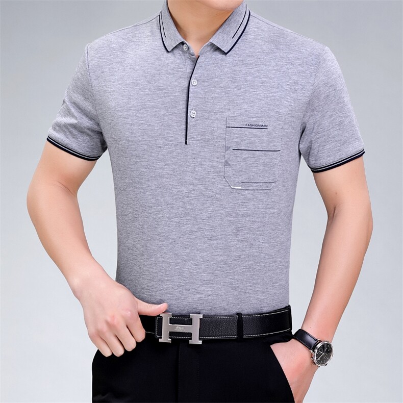 爸爸短袖t恤男装夏装40-50岁中年男士上衣服夏季中老年人爷爷图片